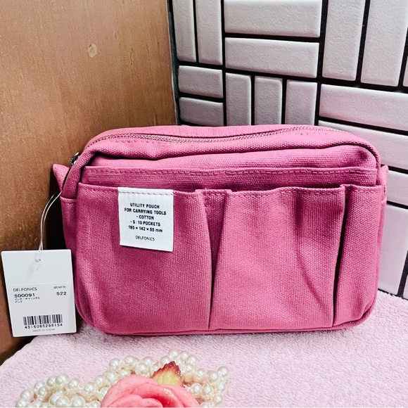 DELFONICS inner Carrying Bag Size S Cotton bag-in-bag Case 10 pockets Japan - Picture 9 of 9